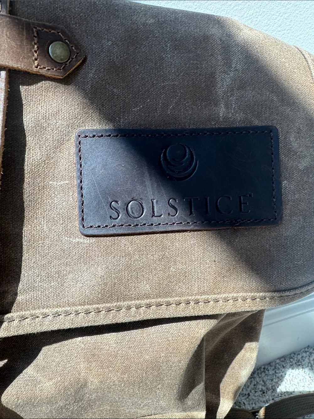 Solstice Waxed Canvas & Leather Laptop Backpack NWOT